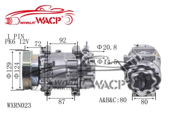 Renault Duster Clio Megane Nissan WXRN023 için 12V 6PK SD7V16 Araç AC Kompresörü