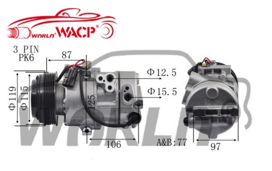 ACP1550000S Araba AC Kompresörü For Kia K3 For Sportage DW16 6PK WXKA025