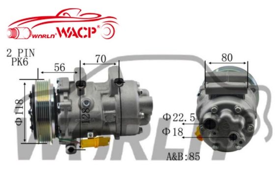 1444 6V12 6PK Araç Kompresörü Araç Klima Peugeot307 için 12V 1.6 WXPG044