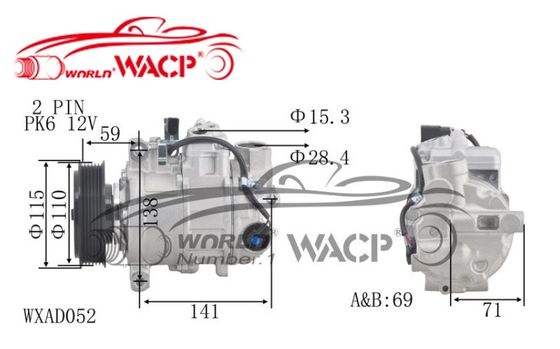 6SEU Araç AC Kompresörü 8K0260805J 2483001600 Audi A4/A5/A6/Q5 2003-2017 WXAD052 için