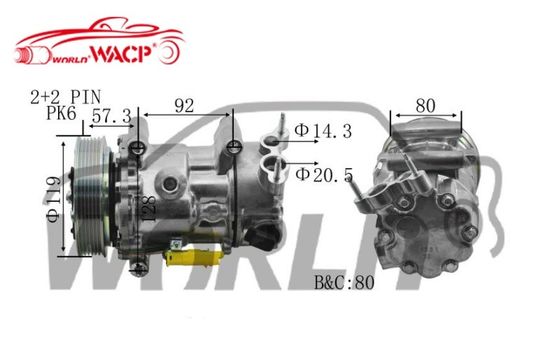 RC.600.082 Araç Hava C Kompresörü SD6C12 CITROEN C4 C4 LOUNGE ADAPTAÇÃO PEUGEOT 307/208 WXPG009 için