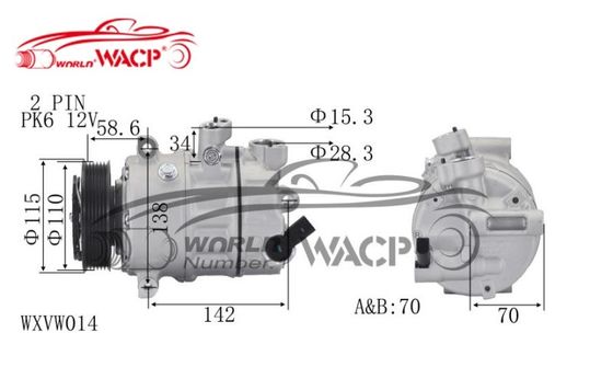DCP32045 1K0820803G Yüksek hassasiyet Audi A3 için VW Golf6 için Caddy için Skoda Octavia Kompresör WXVW014 için